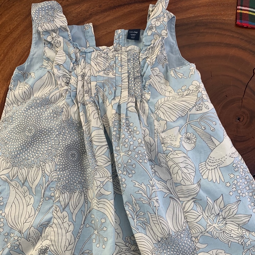 Baby Gap dress size 2 light blue beautiful floral!